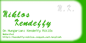 miklos kendeffy business card