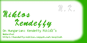 miklos kendeffy business card